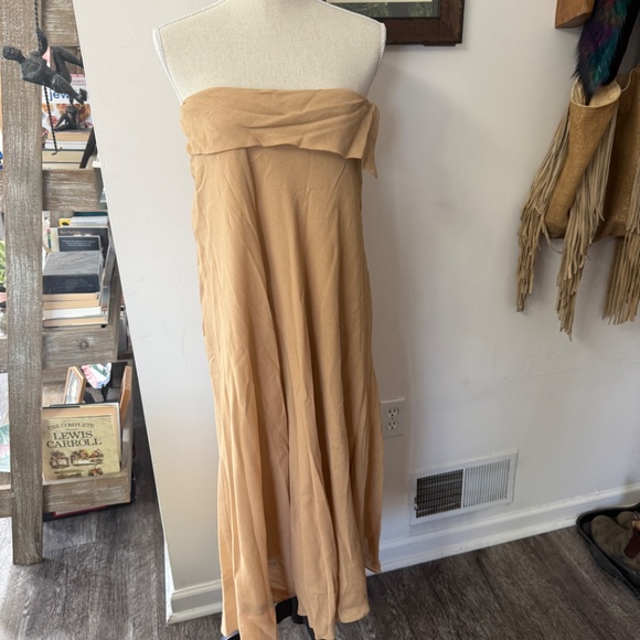 Tan and Gold RALPH LAUREN PURPLE LABEL Maxi Dress / Skirt 6 - Picture 1 of 12